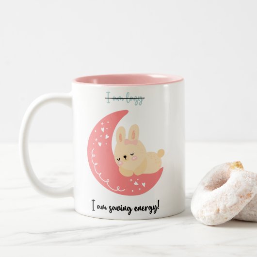 Niedlicher und lustiger Mug | Ich Rett Energie! Zweifarbige Tasse (Mit Donut)