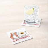 Niedlicher und lustiger Speck-und Ei-guter Morgen Rechteckiger Pappuntersetzer (Vor Ort)