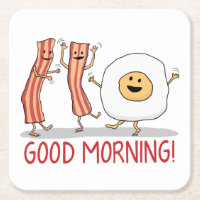 Niedlicher und lustiger Speck-und Ei-guter Morgen