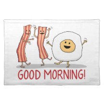 Niedlicher und lustiger Speck-und Ei-guter Morgen