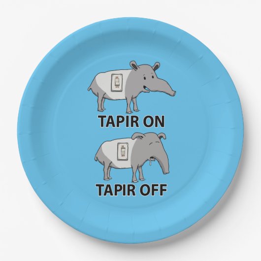 Niedlicher und lustiger Tapir auf Tapir weg Pappteller (Vorderseite)