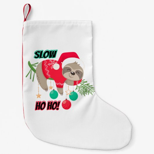 Niedlicher und lustiger Weihnachtsmann-Slow Ho Ho Kleiner Weihnachtsstrumpf (Vorderseite)