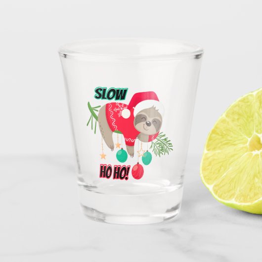 Niedlicher und lustiger Weihnachtsmann-Slow Ho Ho Schnapsglas (Vorderseite)