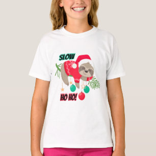 Niedlicher und lustiger Weihnachtsmann-Slow Ho Ho T-Shirt