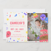 Niedlicher und magischer Geburtstag Einladung mit  (Vorderseite)