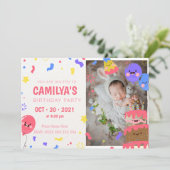 Niedlicher und magischer Geburtstag Einladung mit (Stehend Vorderseite)