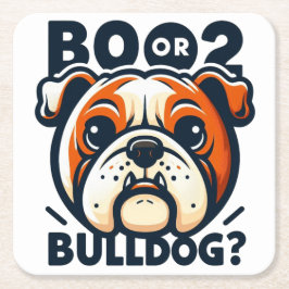 Niedlicher und Mischous Bulldog: Pop Art Halloween Rechteckiger Pappuntersetzer