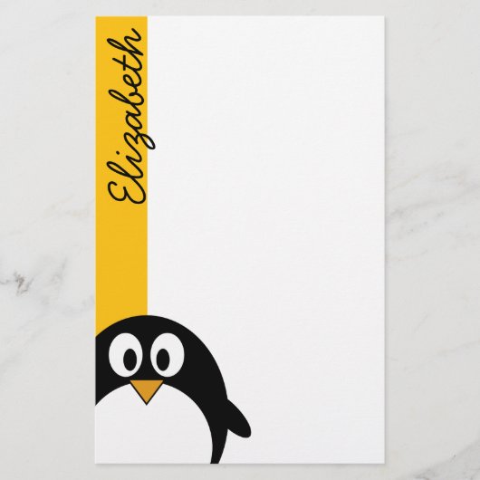 Niedlicher und moderner Cartoon Penguin Briefpapier (Vorderseite)
