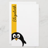 Niedlicher und moderner Cartoon Penguin Briefpapier (Vorne/Hinten)