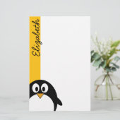 Niedlicher und moderner Cartoon Penguin Briefpapier (Stehend Vorderseite)