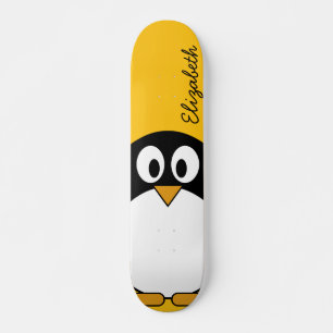 Niedlicher und moderner Cartoon Pinguin Skateboard