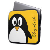 Niedlicher und moderner CartoonPenguin Laptopschutzhülle (Vorderseite Links)