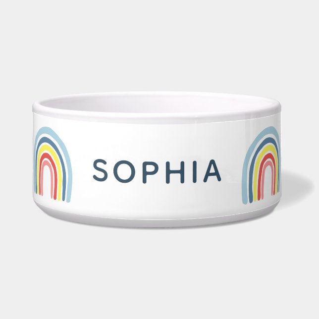 Niedlicher und moderner Regenbogenhund Napf (Vorderseite)