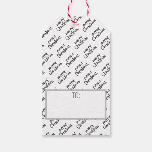 Niedlicher und moderner Weihnachtsbaum Personalisi Geschenkanhänger (Rückseite)