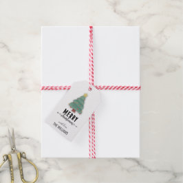 Niedlicher und moderner Weihnachtsbaum Personalisi Geschenkanhänger