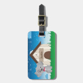 Niedlicher und Playful Welpe oder Hund Gepäckanhänger (Vorderseite vertikal)