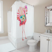 Niedlicher und schöner rosafarbener Flamingo-Mexic Duschvorhang (Beispiel)
