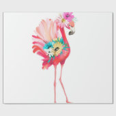 Niedlicher und schöner rosafarbener Flamingo-Mexic Geschenkpapier (Flach)