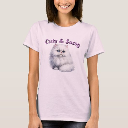 Niedlicher und sicherer Cat-T - Shirt (Vorderseite)