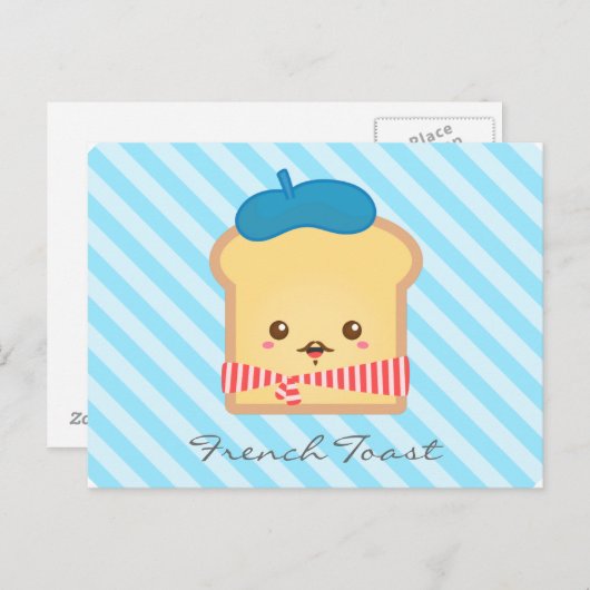 Niedlicher und skurriler französischer Toast, Food Postkarte (Vorne/Hinten)