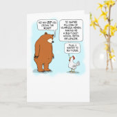 Niedlicher und sonniger Bär und Huhn Geburtstag Karte (Gelbe Blume)