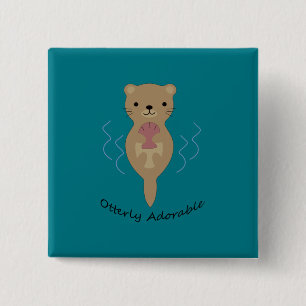 Niedlicher und sonniger, erlesener Otter Button