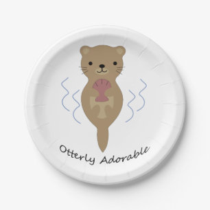 Niedlicher und sonniger, erlesener Otter Pappteller