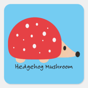 Niedlicher und sonniger Igel Pilz Quadratischer Aufkleber