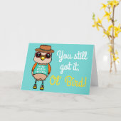 Niedlicher und sonniger Illustrierter Vogel Geburt Karte (Gelbe Blume)