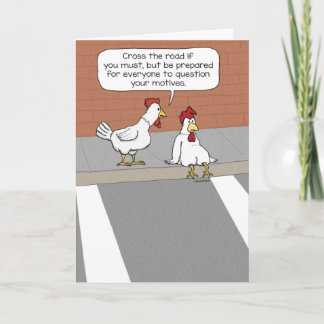 Niedlicher und sonniger Rat vom wisen Huhn Karte