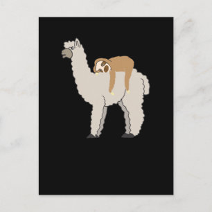 Niedlicher und sonniger Schlaf und Llama Postkarte