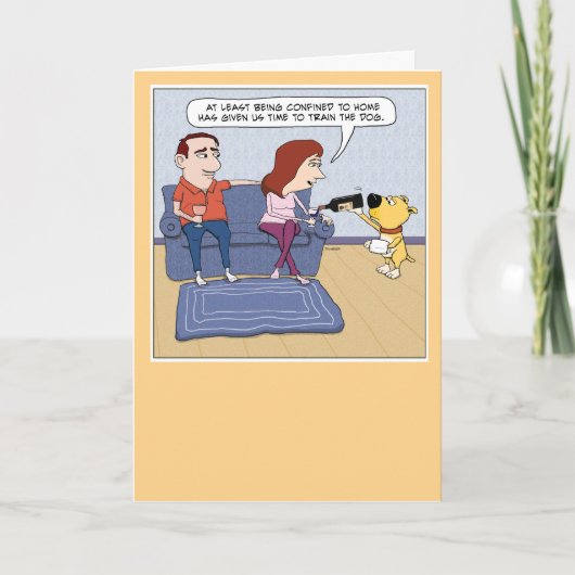 Niedlicher und sonniger Trainingshund zum Pour Win Karte (Vorderseite)