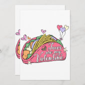 Niedlicher und sonniger Valentinstag für Taco-Lieb Einladung (Vorne/Hinten)