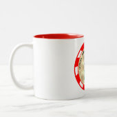 Niedlicher und sonniger Weihnachtself in Charge Zweifarbige Tasse (Links)