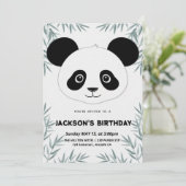 Niedlicher und spielerischer Panda-Geburtstag Einladung (Stehend Vorderseite)
