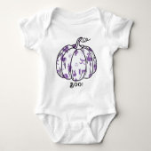 Niedlicher und Spooker Lila Jack-O’-Lantern Baby Strampler (Vorderseite)