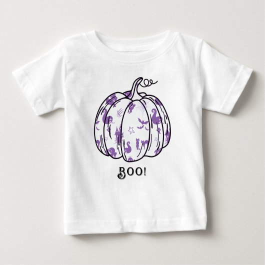 Niedlicher und Spooker Lila Jack-O’-Lantern Baby T-shirt (Vorderseite)