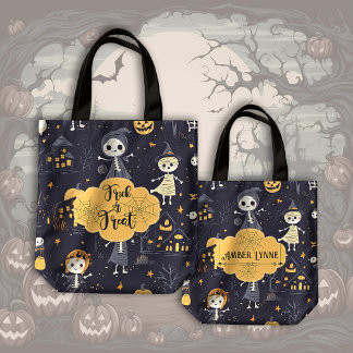 Niedlicher und Spooky Ghouls Trick oder Treat Hall Tasche