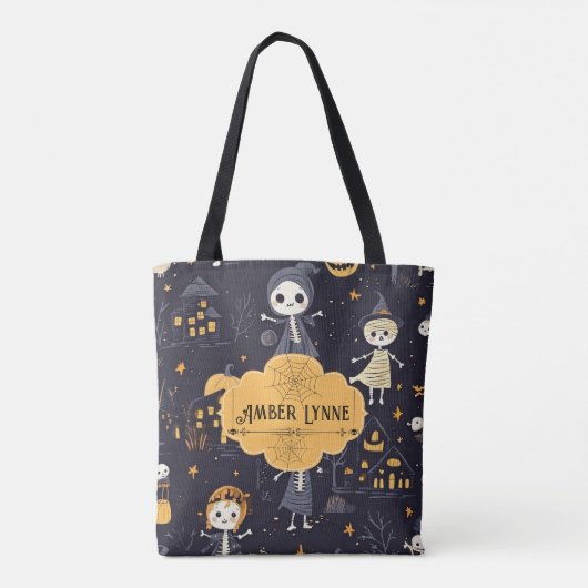 Niedlicher und Spooky Ghouls Trick oder Treat Hall Tasche (Rückseite)