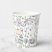 Niedlicher und süßer Halloween-Kindergeburtstag Pappbecher (Rückseite)