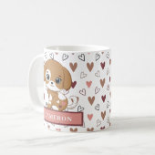 Niedlicher und süßer Welpenpink Totbeutel Kaffeetasse (Vorderseite Links)