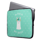 Niedlicher und Trendy Türkis des Alpaka-| Laptopschutzhülle (Vorderseite Links)