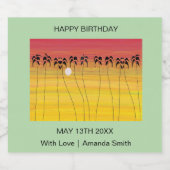 Niedlicher und tropischer Sonnenuntergang Schaumweinetikett (Einzelnes Label)