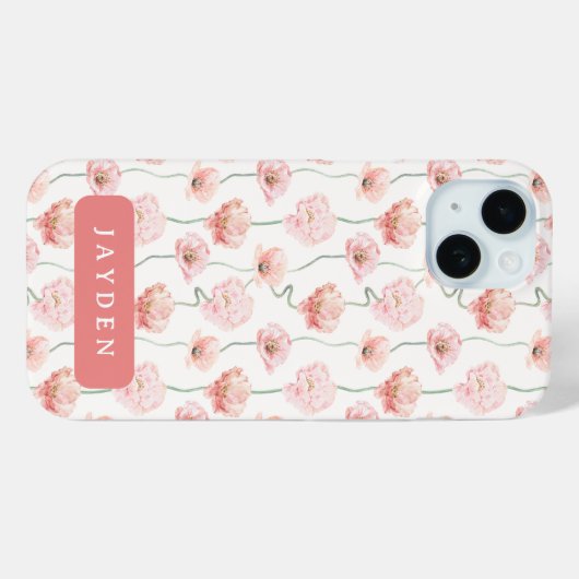 Niedlicher und trostloser Blush Rosa Blumenname Case-Mate iPhone Hülle (Rückseite (Horizontal))