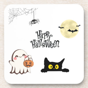 Niedlicher und undurchsichtiger Halloween-Unterset Getränkeuntersetzer