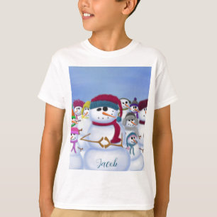 Niedlicher und Whimsischer Schneemann T - Shirt