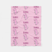 Niedlicher und wütend rosa Cartoon T-Rex Dinosauri Fleecedecke (Vorderseite)