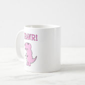 Niedlicher und wütend rosa Cartoon T-Rex Dinosauri Kaffeetasse (Vorderseite Links)
