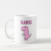 Niedlicher und wütend rosa Cartoon T-Rex Dinosauri Kaffeetasse (Links)