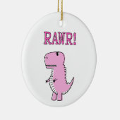 Niedlicher und wütend rosa Cartoon T-Rex Dinosauri Keramik Ornament (Rechts)